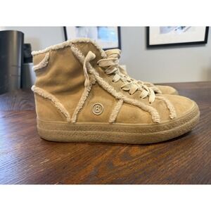 Rare Bogner Snow Boots/ Sneaker Size 41.5 US 10 Tan W/ Shearling Trim Women